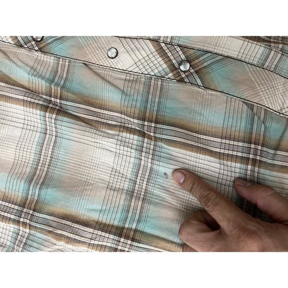 Plaid Embroidery Dragon Asian Pearl Snap M Cowboy Western Ranch Outdoor Rodeo - Picture 14 of 15